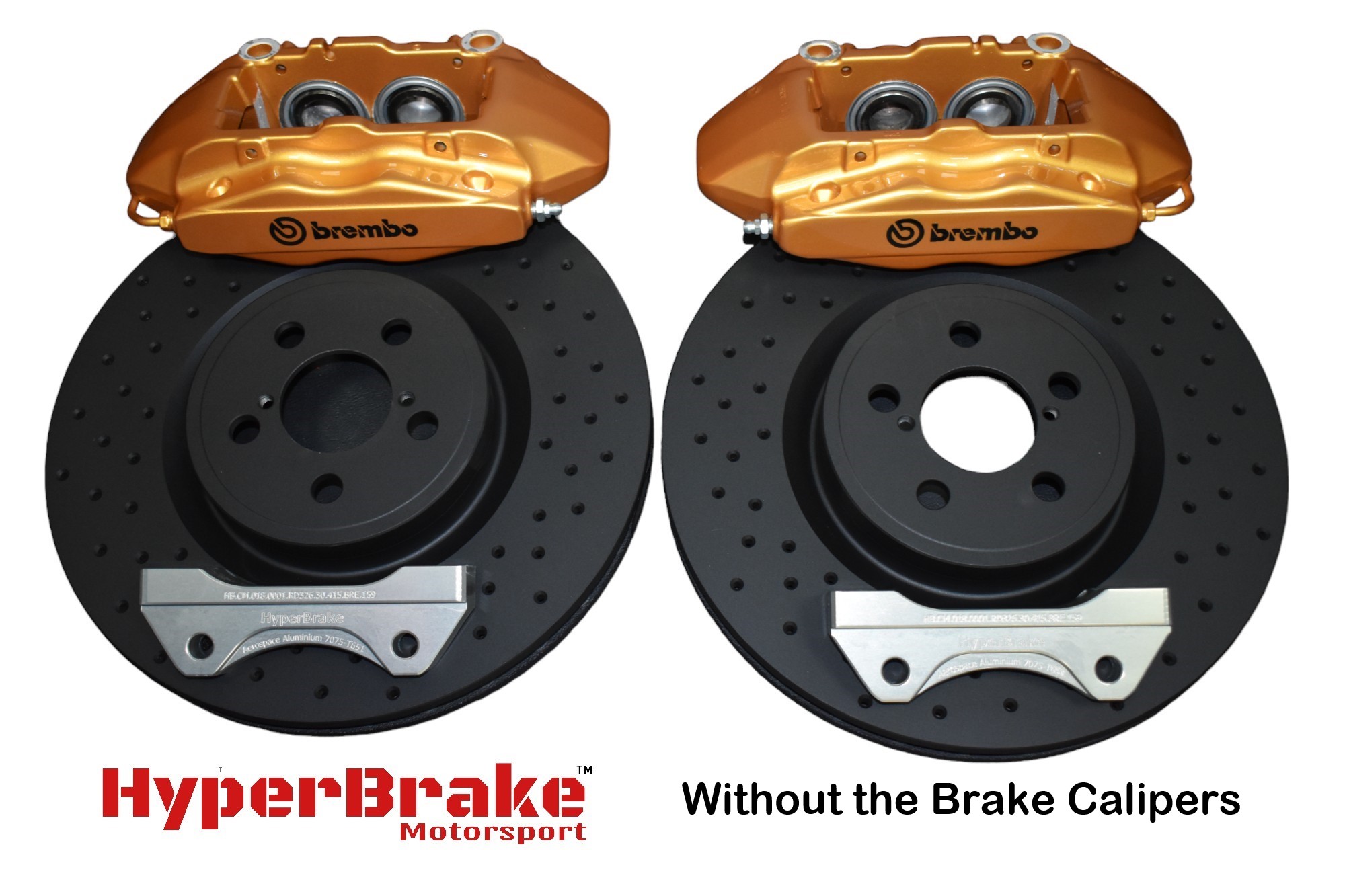 HyperBrake Motorsport Front 4pot Big Brake without calipers Kit for Lancia Delta Integrale for Brembo calipers from Alfa Romeo 159 TBi/Renault Megane RS and monoblock brake discs 326x30mm